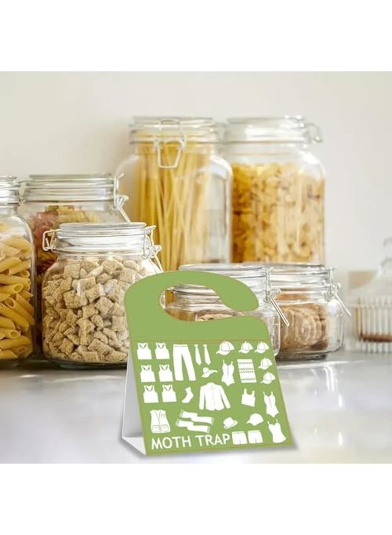 SYOSI 2-in-1 Clothing & Pantry Moth Glue Traps (8 Packs) Pantry Moth Killer for House Pantry with Hook Design | Non-Toxic & Odorless for Food & Cupboard Moth | Super Strong Glue | Green - Image 3