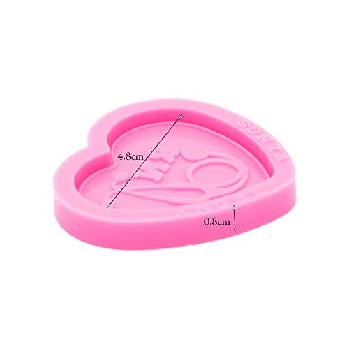 Angel Wings Shiny Glossy Doctor Stethoscope Style Heart Shape Mould Silicone Epoxy Resin Mold Badge Reel Mold DIY Jewelry Making Craft - Image 2