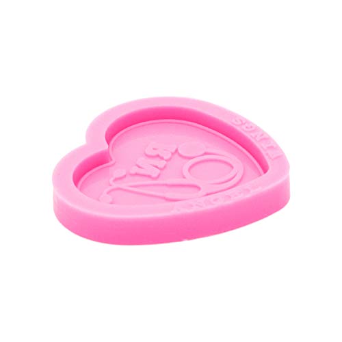 Angel Wings Shiny Glossy Doctor Stethoscope Style Heart Shape Mould Silicone Epoxy Resin Mold Badge Reel Mold DIY Jewelry Making Craft - Image 5
