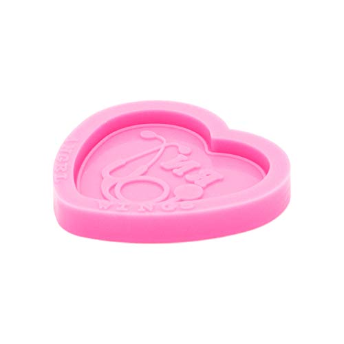Angel Wings Shiny Glossy Doctor Stethoscope Style Heart Shape Mould Silicone Epoxy Resin Mold Badge Reel Mold DIY Jewelry Making Craft - Image 4