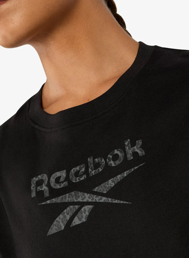 Reebok Black Leopard T-Shirt for Women | Best Price UAE
