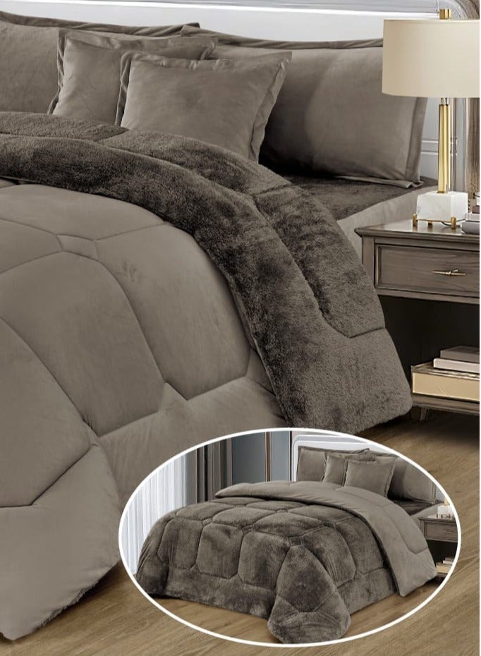 مون طقم غطاء لحاف من الألياف الدقيقة بحجم كينج لفصل الشتاء مكون من 6 قطع - Image 2