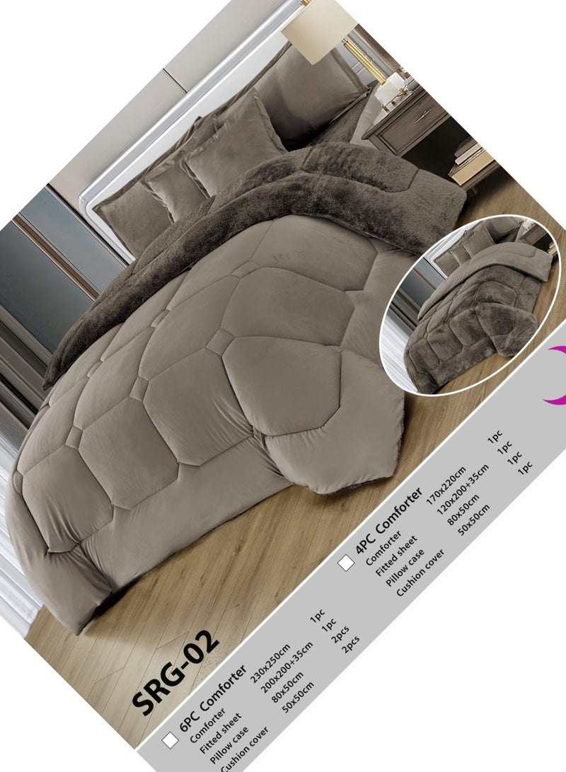 مون طقم غطاء لحاف من الألياف الدقيقة بحجم كينج لفصل الشتاء مكون من 6 قطع - Image 4