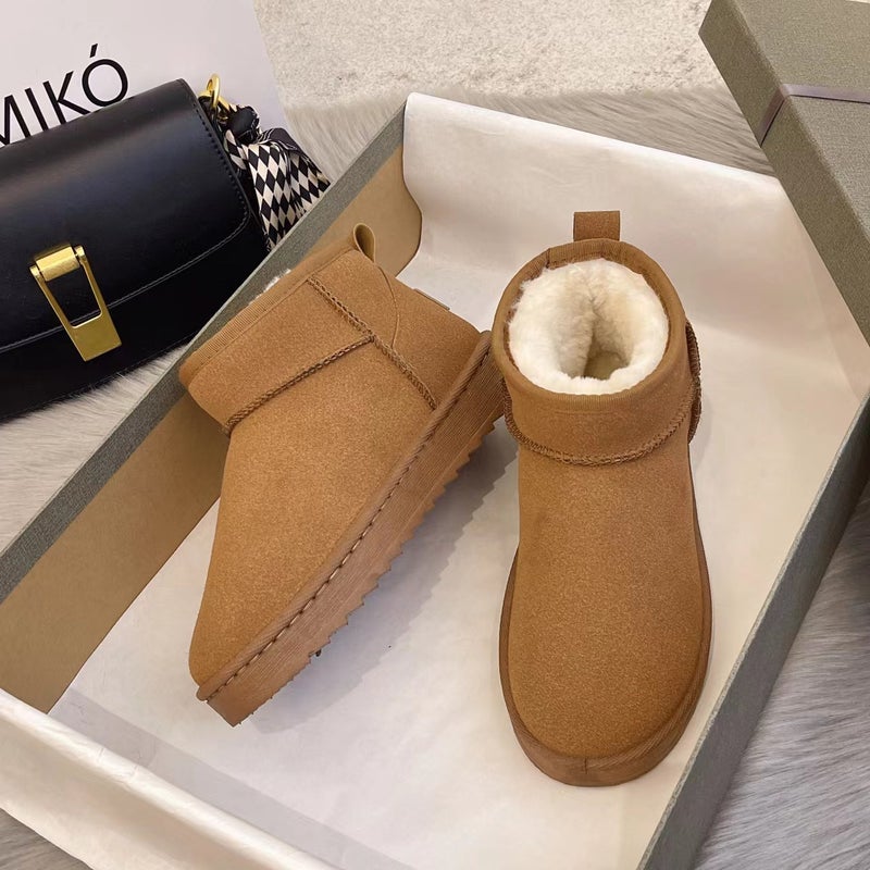 Snow Shoes Plus Size Winter New Short Northeast Cotton Shoes Men Fleece-Lined Thick Warm Snow Boots Women - Image 2