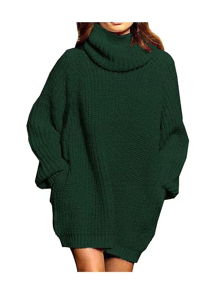 Loquat Women's Fashion Simple Autumn And Winter Medium long Turtleneck Sweater 