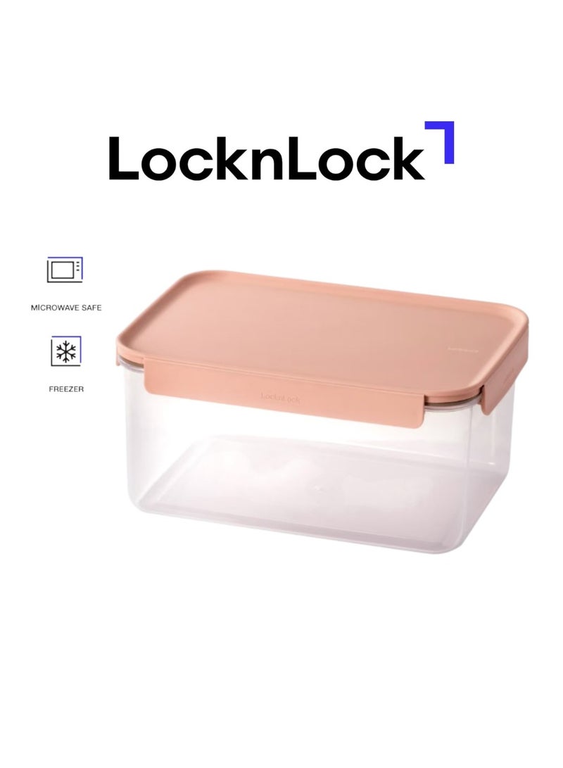 LocknLock Classic Plus Rectangle Food Container – 4.4L Pink, 4-Side Locking, Stackable & Leakproof - Image 1