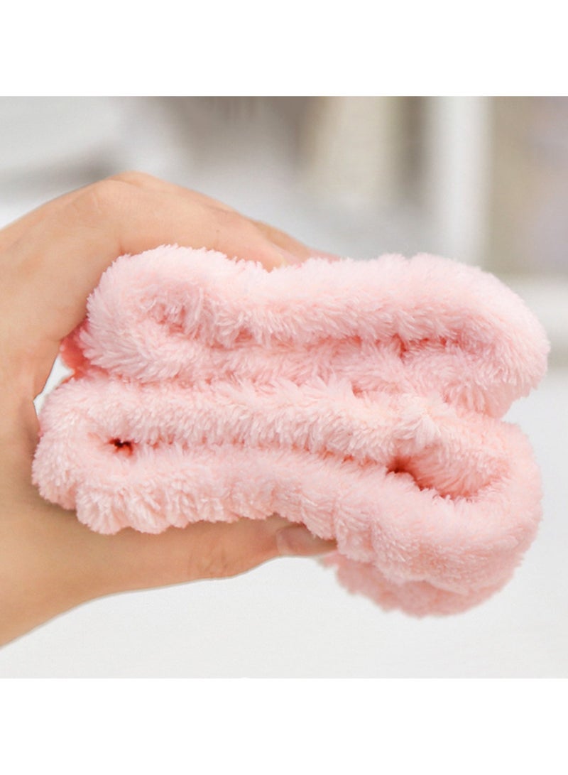 6PCS Makeup Headband and WristBand Set, Skincare Spa Headband for Washing Face（pink+gray） - Image 2