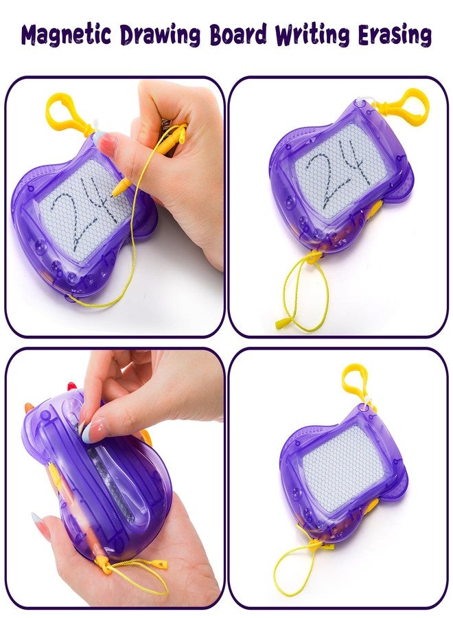 Peohud 24 Pack Mini Magnetic Drawing Board, Bulk Erasable Doodle Sketch Writing Pad, Small Backpack Keychain Clip Board for Birthday Party Favors - Image 4