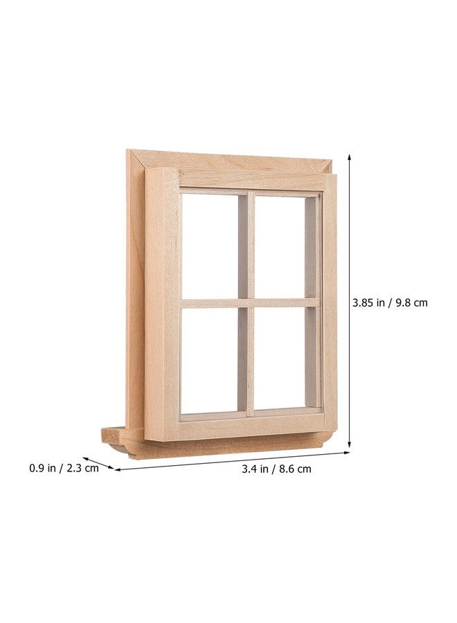 Toddmomy 2Pcs 1:12 Dollhouse Windowsminiature Wooden Windows Furniture Acessories Mini Wooden Window Scene Accessory For Craft Dollhouse Home Furniture - Image 5