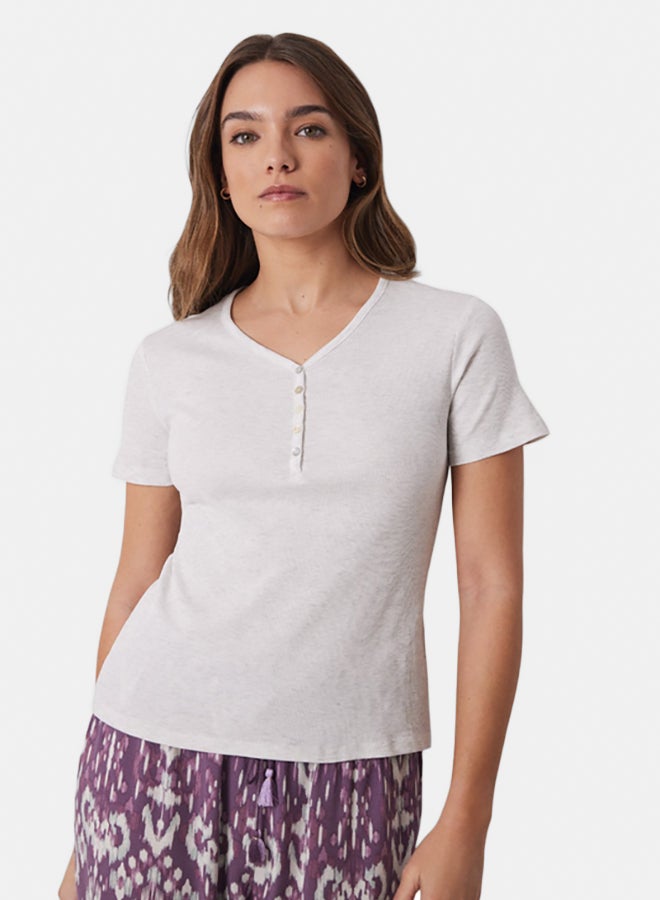 women'secret Ribbed Short Sleeve T-Shirt - Image 1