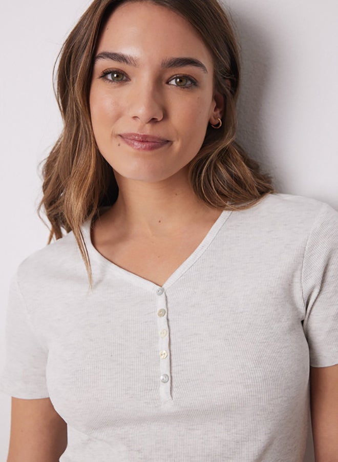 women'secret Ribbed Short Sleeve T-Shirt - Image 2