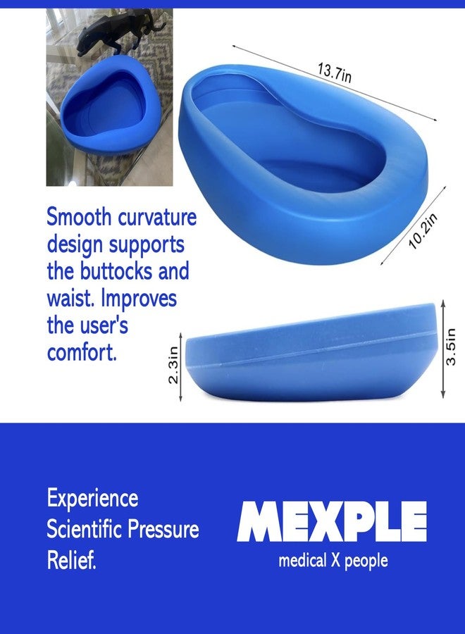 MEXPLE وعاء ميكسبل سبيس إكس 1 لكبار السن من الرجال والنساء | مصنوع من مادة البولي بروبيلين المتينة والقوية | سطح غير لاصق وسهل التنظيف | مناسب للمستشفيات والمنازل للمرضى البالغين طريحي الفراش - أزرق (1000 مل) - Image 4