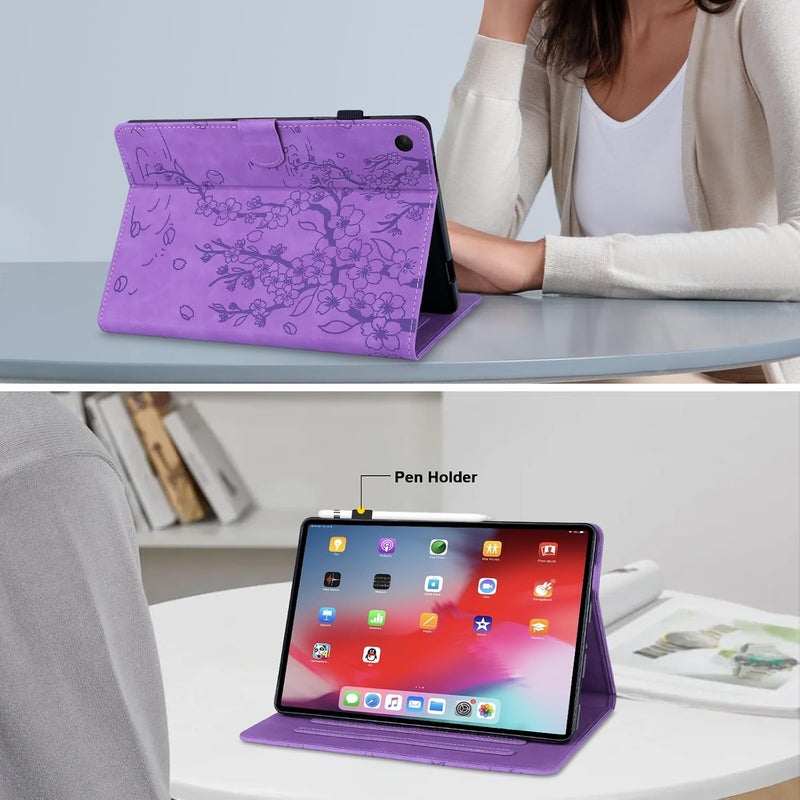 LSPCASA غلاف لـ Lenovo Tab مقاس 10.1 بوصة 2025 (TB-311FU / TB-311XU) حافظة قابلة للطي من جلد PU واقية لجهاز لوحي مع وظيفة حامل وفتحات بطاقات وحامل قلم لـ Lenovo Tab مقاس 10.1 بوصة - بنفسجي - Image 2