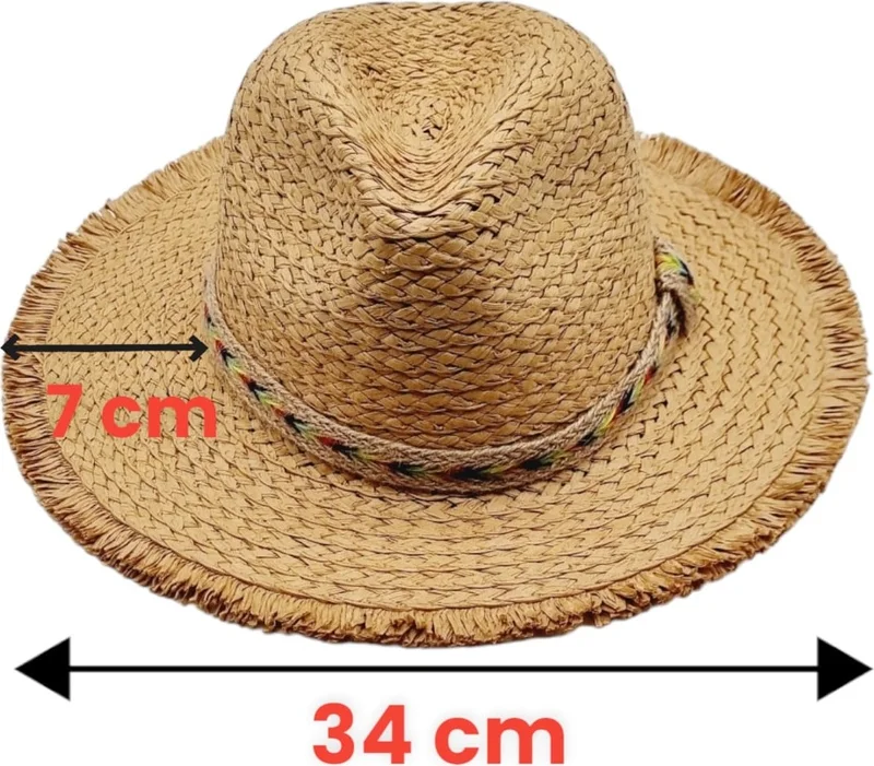 Tezzgelsin Summer Colorful Jute Rope Detailed Straw Fedora Hat
