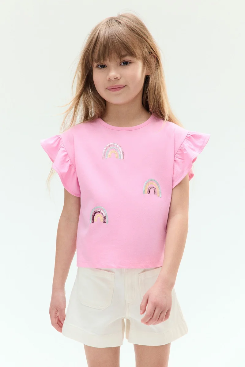 H&M Sequined cotton top