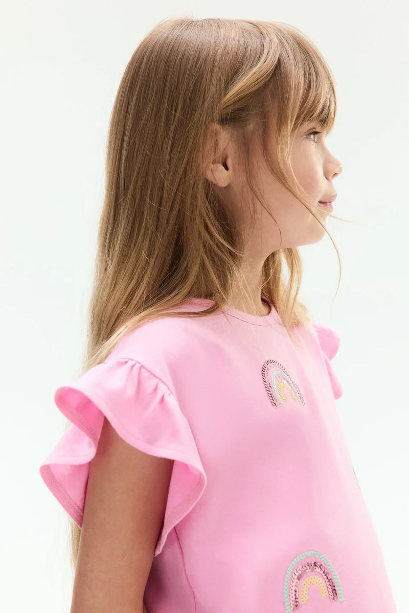 H&M Sequined cotton top