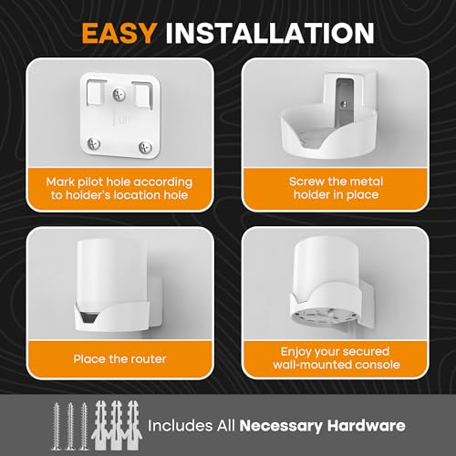 Bangcheer-Wall Mount for TP-Link, Deco X10 X20 X60 X50 X55 WiFi 6 Wall Mount Bracket with Cable Organizer Home Mesh WiFi System, Sturdy Bracket Holder Space Saving TP-Link Router Wall Holder(2Pack) - Image 4