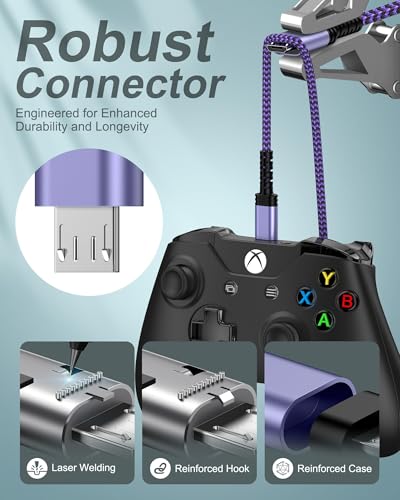 AILKIN Micro USB Charging Cable, 1 Pack 6FT Android Charger Cord Nylon Braided Fast Charging Cable Compatible Galaxy S6 S7 Edge,Kindle,Android & Windows Smartphones, PS4 and More-Purple - Image 5