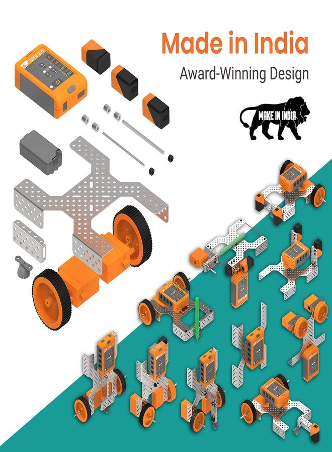Avishkaar ABot Advanced,10 in1 DIY STEM Metal Robotics Kit, Multicolour, 60+ Parts, Learn Robotics. Coding & Mechanical Design, for Kids Aged 8-12, Educational DIY Kit, Made in India - Image 4