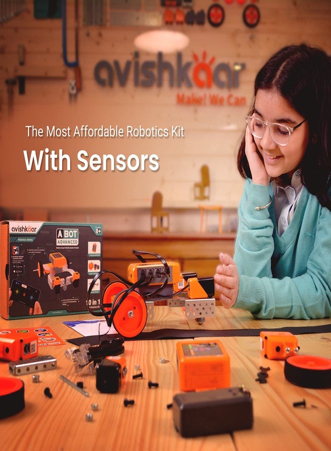 Avishkaar ABot Advanced,10 in1 DIY STEM Metal Robotics Kit, Multicolour, 60+ Parts, Learn Robotics. Coding & Mechanical Design, for Kids Aged 8-12, Educational DIY Kit, Made in India - Image 2