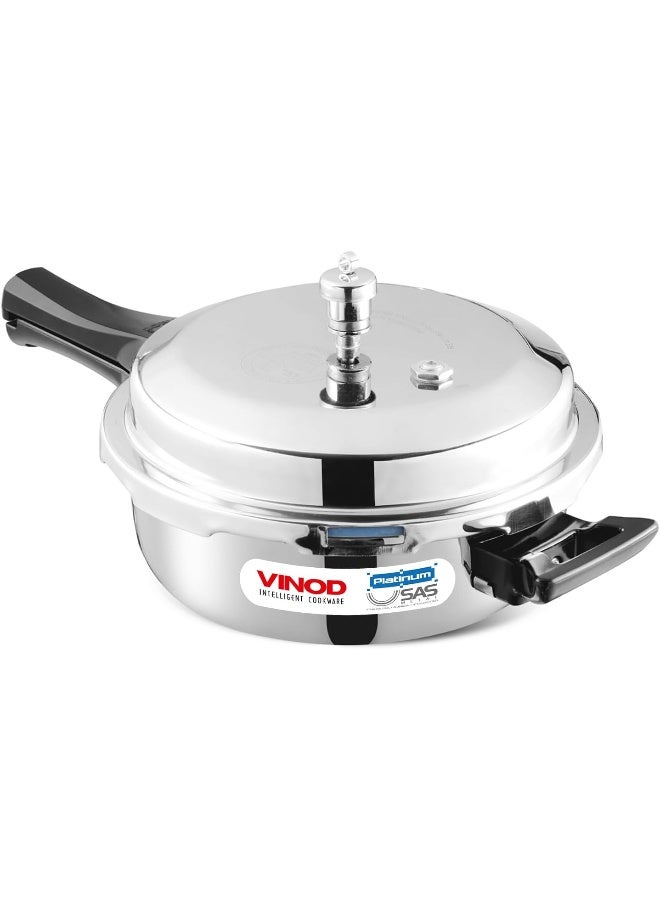 VINOD 2Liters Platinum Triply Stainless Steel Outer Lid Pressure Cooker – 2 Litre, 2.5 mm Thick Heavy Base, ISI Certified, Induction & Gas Compatible, Durable Triply Cooker silver - Image 1