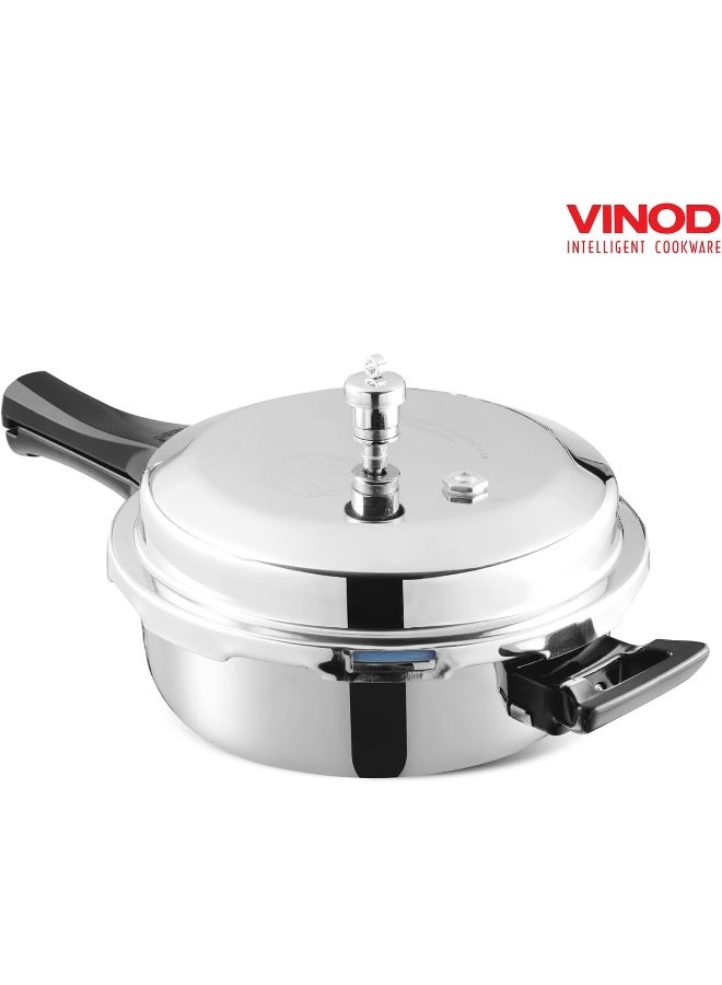 VINOD 2Liters Platinum Triply Stainless Steel Outer Lid Pressure Cooker – 2 Litre, 2.5 mm Thick Heavy Base, ISI Certified, Induction & Gas Compatible, Durable Triply Cooker silver - Image 2