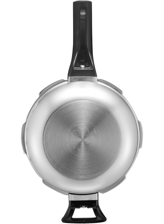 VINOD 2Liters Platinum Triply Stainless Steel Outer Lid Pressure Cooker – 2 Litre, 2.5 mm Thick Heavy Base, ISI Certified, Induction & Gas Compatible, Durable Triply Cooker silver - Image 4