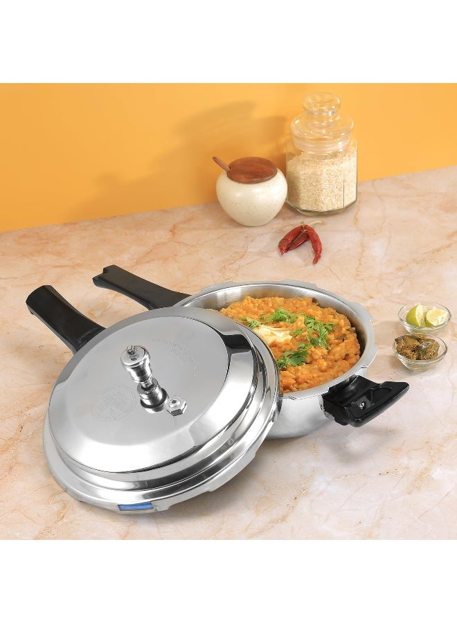 VINOD 2Liters Platinum Triply Stainless Steel Outer Lid Pressure Cooker – 2 Litre, 2.5 mm Thick Heavy Base, ISI Certified, Induction & Gas Compatible, Durable Triply Cooker silver - Image 3