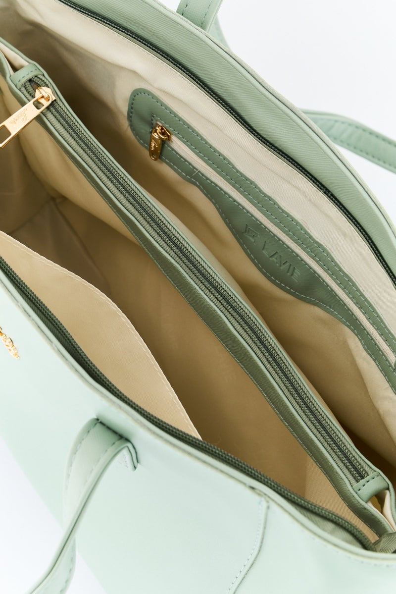 Lavie حقيبة توت نسائية بشعار العلامة التجارية بيتولا، أخضر مريمي - Image 3