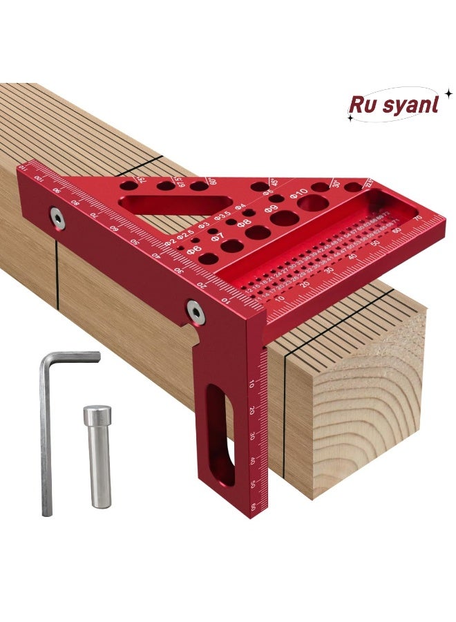 Ru syanl High Precision 3D Carpenter Ruler – Multi-Angle Measuring Square with Pin for Woodworking, Construction, DIY, Crafts (Metric) - Image 1