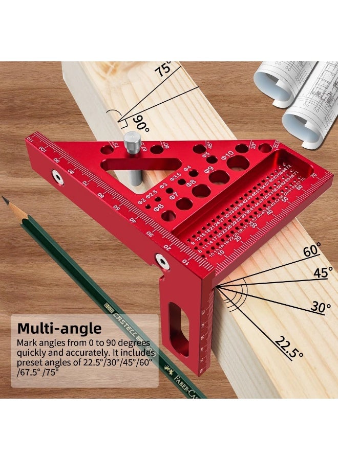 Ru syanl High Precision 3D Carpenter Ruler – Multi-Angle Measuring Square with Pin for Woodworking, Construction, DIY, Crafts (Metric) - Image 4