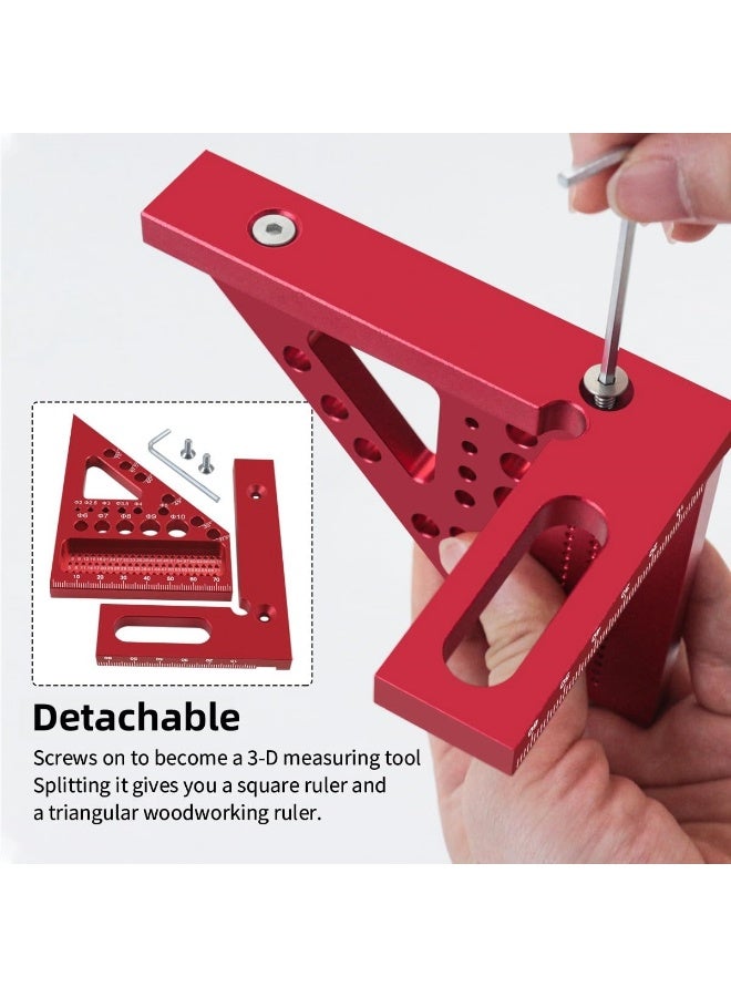 Ru syanl High Precision 3D Carpenter Ruler – Multi-Angle Measuring Square with Pin for Woodworking, Construction, DIY, Crafts (Metric) - Image 3