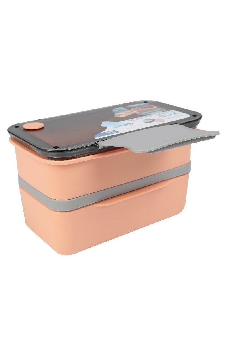 Lunch Box Double Deck - Snap Lock Peach - Image 1
