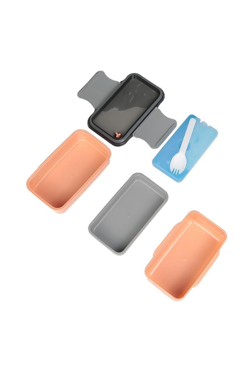 Lunch Box Double Deck - Snap Lock Peach - Image 2