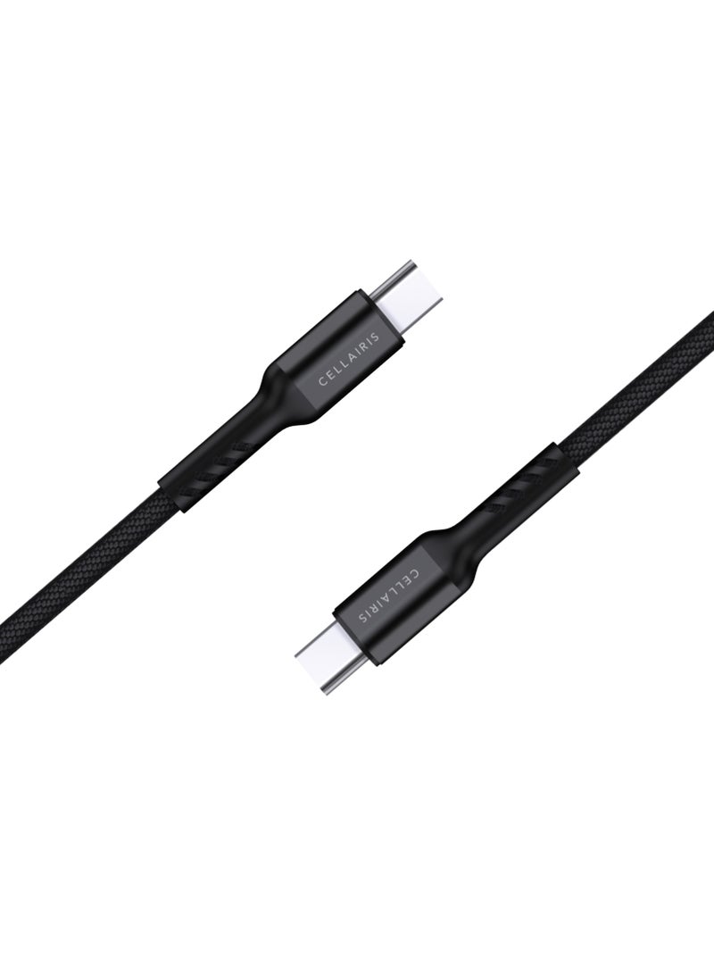 Cellairis Premium Nylon Cable PD Type-C to Type-C 1.2M - Black - Image 3