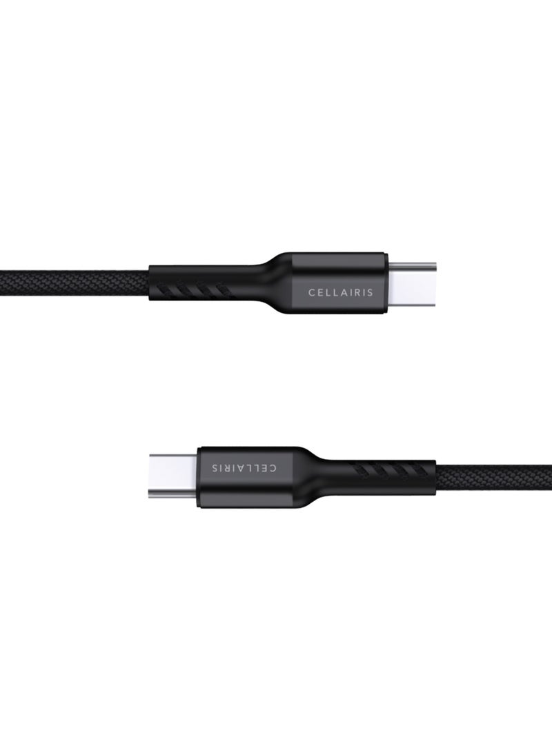Cellairis Premium Nylon Cable PD Type-C to Type-C 1.2M - Black - Image 4