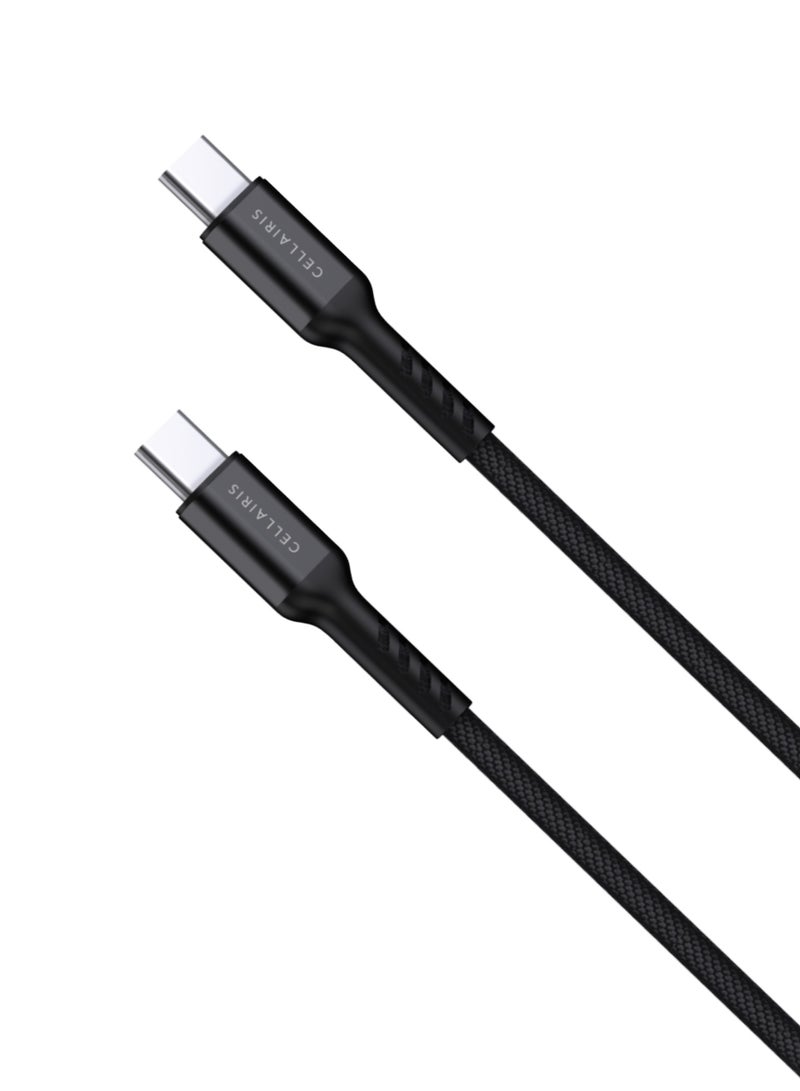Cellairis Premium Nylon Cable PD Type-C to Type-C 1.2M - Black - Image 5