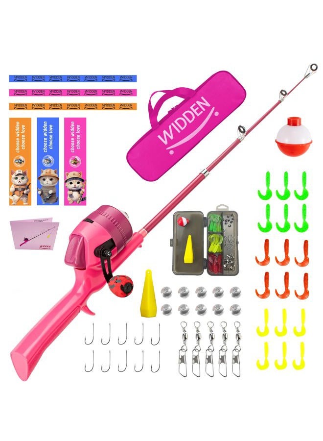 WIDDEN Kids Fishing Pole, Telescopic Fishing Rod, Toddler Collapsible Fishing Rod and Reel Combo with Tackle Box, Fishing Line, Bobber, and Soft Lures for Boy, Girl, Youth, Beginner, Over 4 Years Old - Image 1