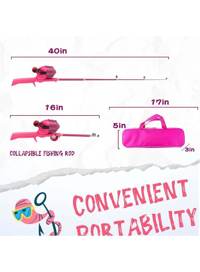 WIDDEN Kids Fishing Pole, Telescopic Fishing Rod, Toddler Collapsible Fishing Rod and Reel Combo with Tackle Box, Fishing Line, Bobber, and Soft Lures for Boy, Girl, Youth, Beginner, Over 4 Years Old - Image 2