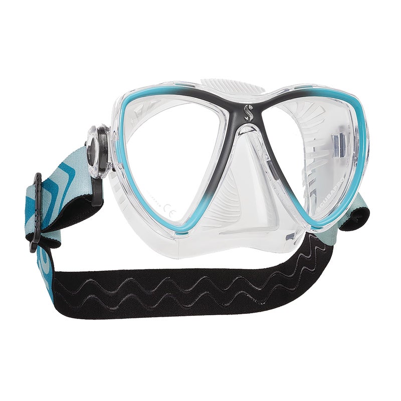 SCUBAPRO Synergy Mini Diving Mask with Comfort Strap TurquoiseSilver with Clear Skirt - Image 2