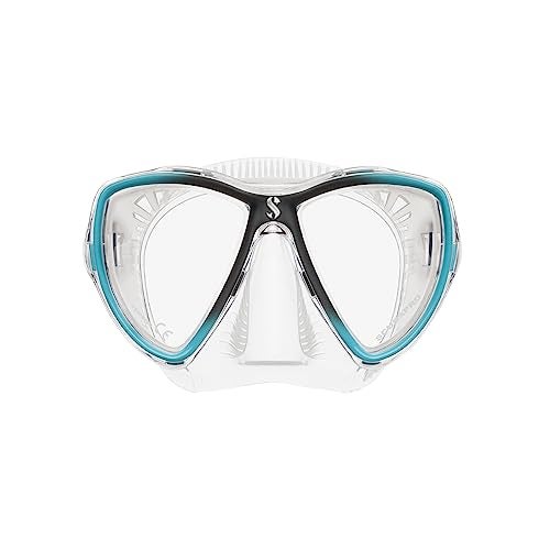 SCUBAPRO Synergy Mini Diving Mask with Comfort Strap TurquoiseSilver with Clear Skirt - Image 3
