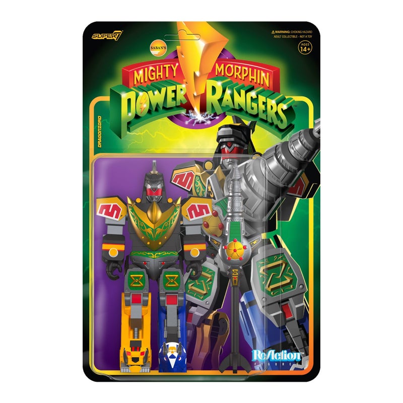 Super7 Mighty Morphin Power Rangers Dragonzord (Battle Mode) - 6" Power Rangers Action Figure with Accessory Classic TV Show Collectibles and Retro Toys