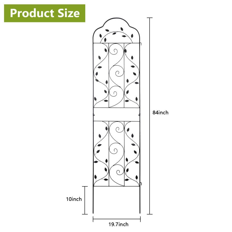 hogardeck 4 Packs 84 * 19 inch Metal Garden Trellis for Climbing Plants Outdoor,Heavy Duty,Black Coating Rustproof Trellis for Rose, Vegetable, Flowers, Expandable,Perfect for Training Climbing Plants - Image 5