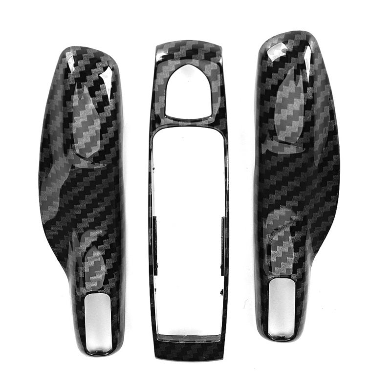 3pcs/set Carbon Fiber Style Car Key Trim Cover Fit for Cayman - Image 2