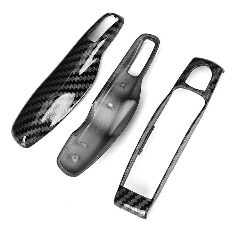 3pcs/set Carbon Fiber Style Car Key Trim Cover Fit for Cayman - Image 5
