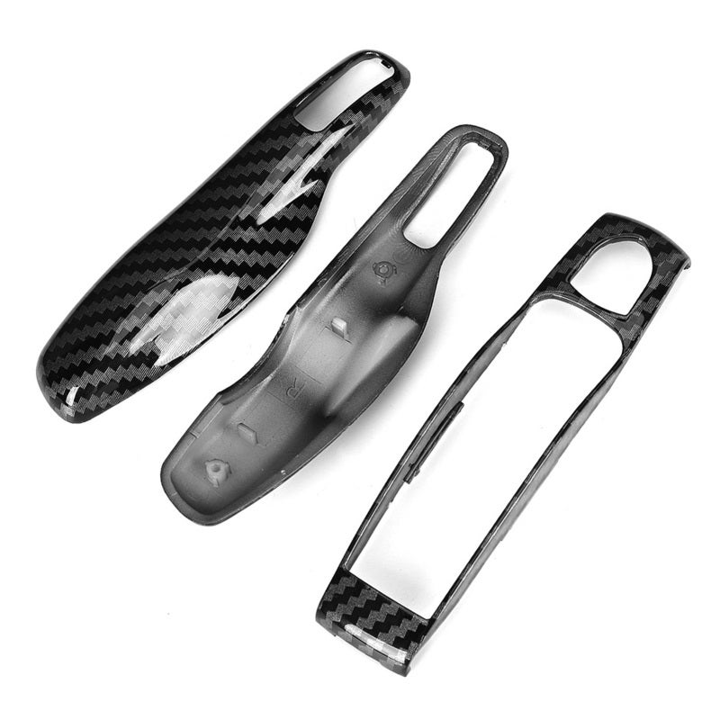 3pcs/set Carbon Fiber Style Car Key Trim Cover Fit for Cayman - Image 1