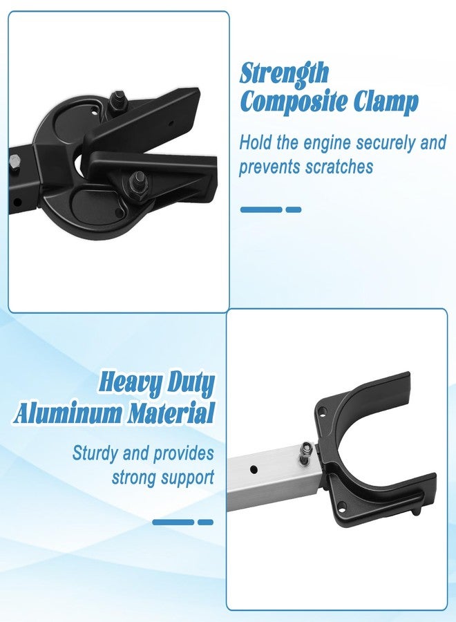 AHIER Adjustable Boat Transom Saver, Transom Savers for Outboard Motor Support, Outboard Motor Support with Heavy Duty Composite Head for Holding Engine, Roller and Trailer Mounts (Black) - Image 2