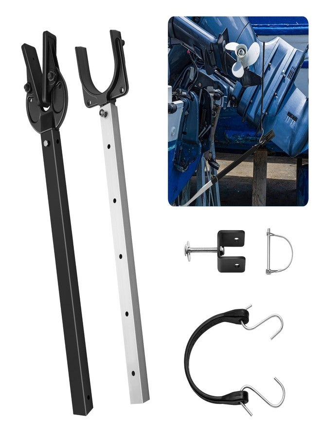 AHIER Adjustable Boat Transom Saver, Transom Savers for Outboard Motor Support, Outboard Motor Support with Heavy Duty Composite Head for Holding Engine, Roller and Trailer Mounts (Black) - Image 1