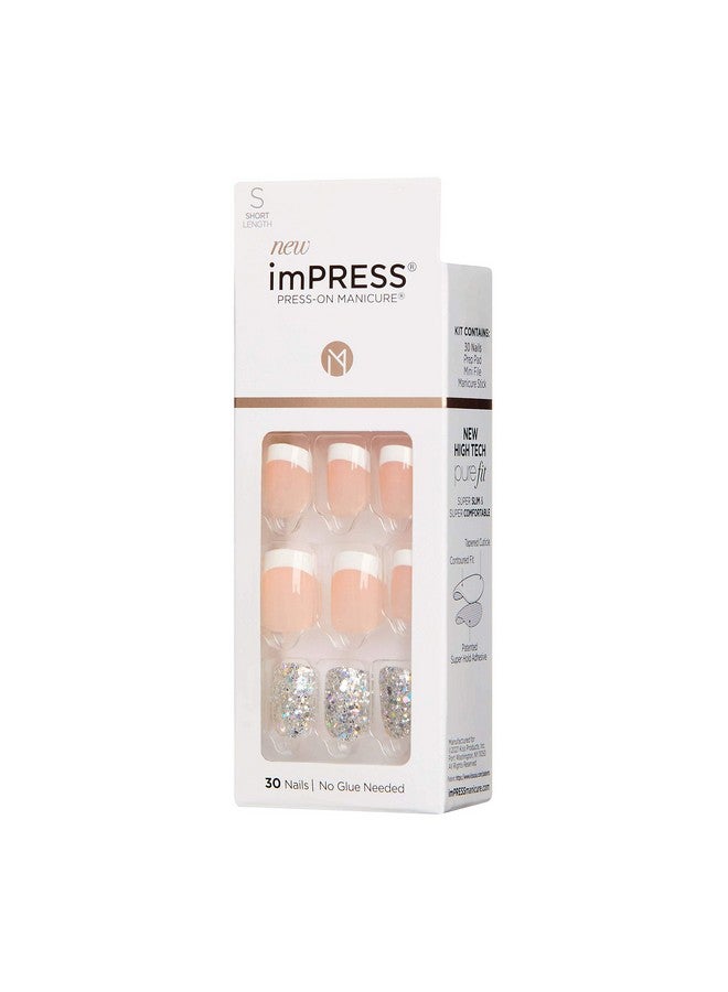 Impress Press Presson Manicure Nail Kit Purefit Technology Short Presson Nails Time Slip' Includes Prep Pad Mini Nail File Cuticle Stick And 30 Fake Nails - Image 3