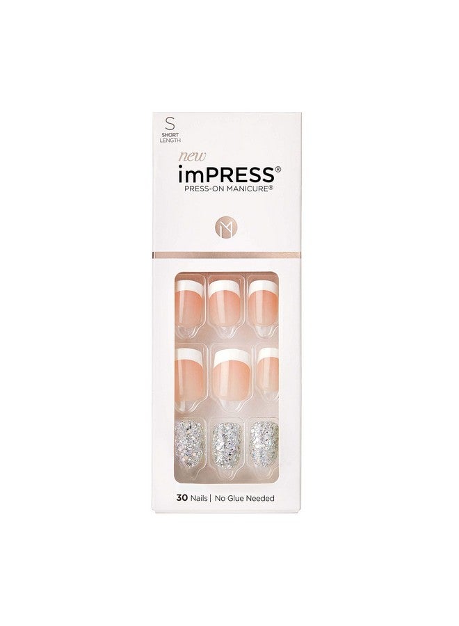 Impress Press Presson Manicure Nail Kit Purefit Technology Short Presson Nails Time Slip' Includes Prep Pad Mini Nail File Cuticle Stick And 30 Fake Nails - Image 1